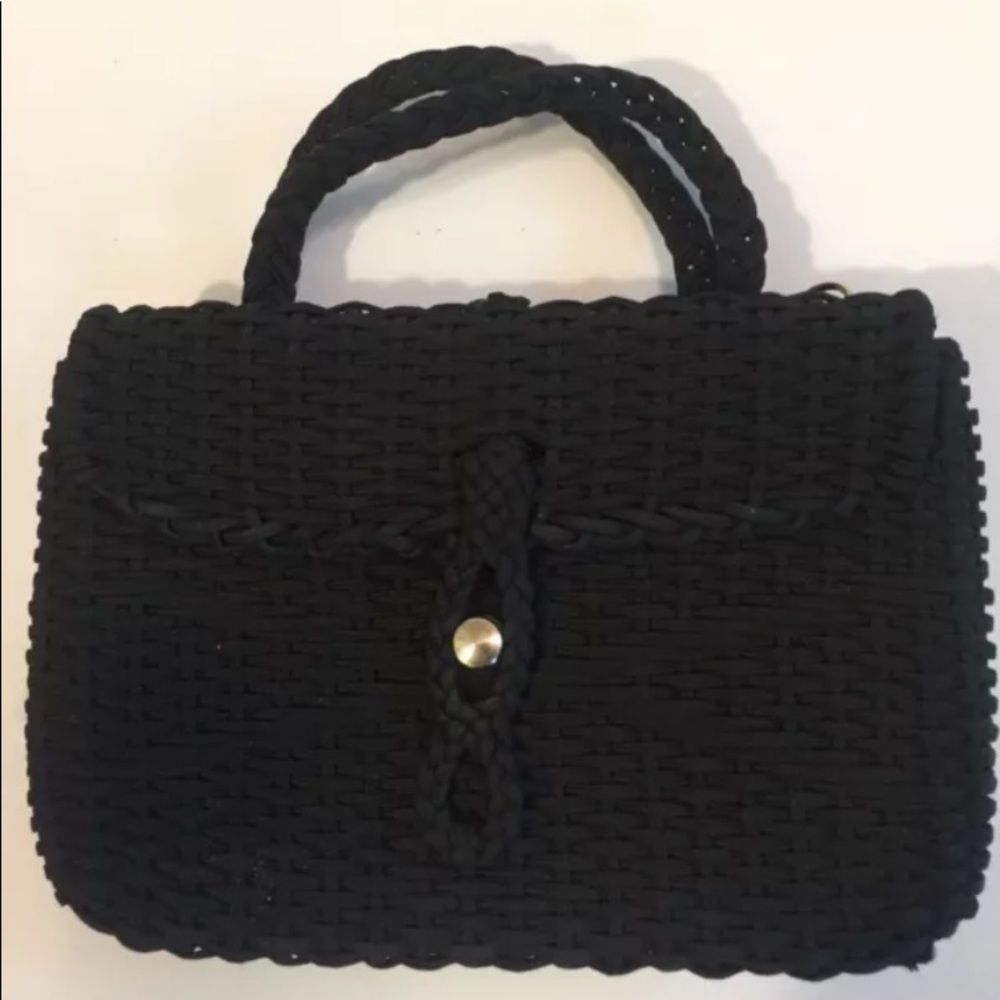 VTG Italian Weave Small Satchel Purse  Loop Close